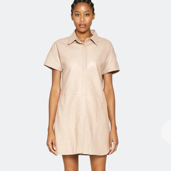 Walter Baker | Dresses | Walter Baker Santana Leather Shirtdress | Poshmark